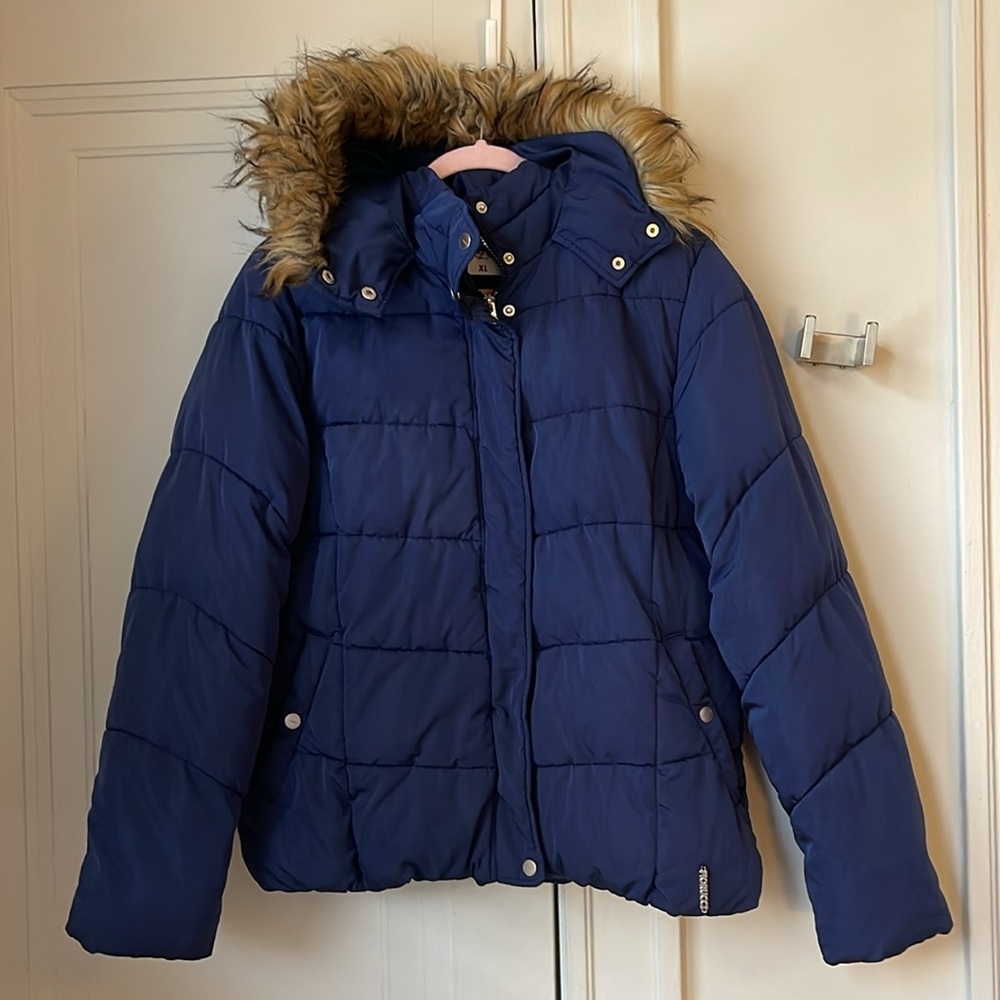 Fiorucci Navy Cropped Puffer XL Unisex